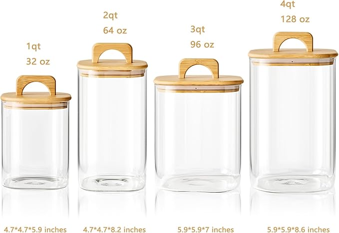 Sweejar 2 qt Glass Food Storage Jars - Image 2