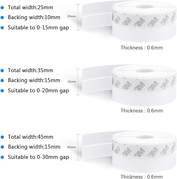 TAROSE Weather Stripping, Silicone Door Seal Strip Door, Transparent 16 Feet - Image 2