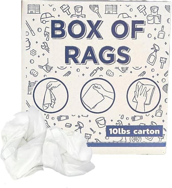 Recycled White Sheeting Cleaning Rags – Lint Free White Cotton Cloths by SupremePlus