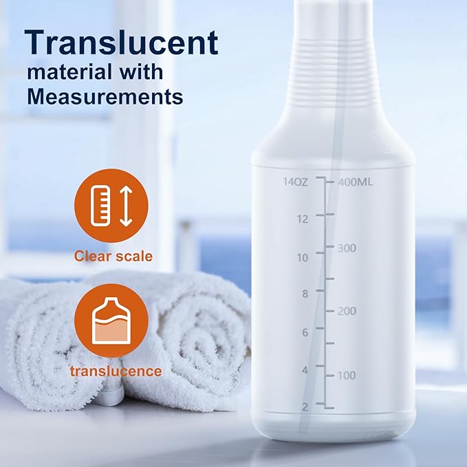 Veco Spray Bottle with Measurements and Adjustable Nozzle, HDPE Plastic Spray - Image 5