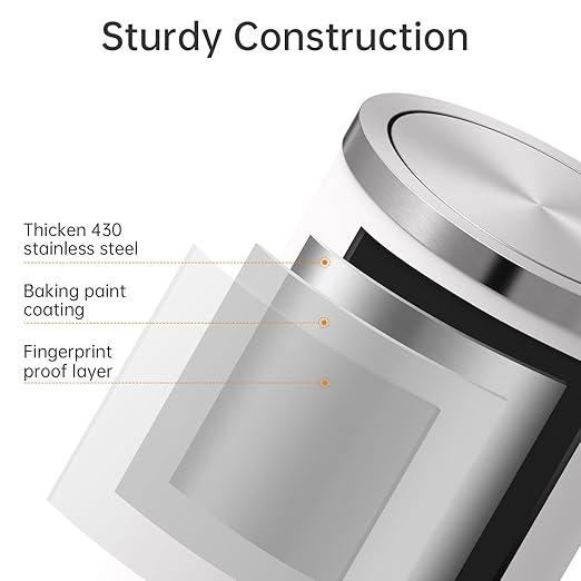 Mbillion Small Trash Can with Swing Lid 2.4 Gallons/9 Liter, Mini Trash Can - Image 3