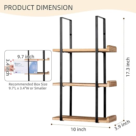 Glove Holder Dispenser for Wall Mount Wooden Metal Disposable Latex Glove Box - Image 2