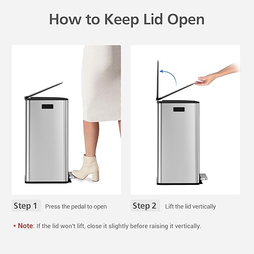 GarveeHome 60L/16 Gal Kitchen Trash Can, 2×8 Gal Pedal Trash Bin - Image 8