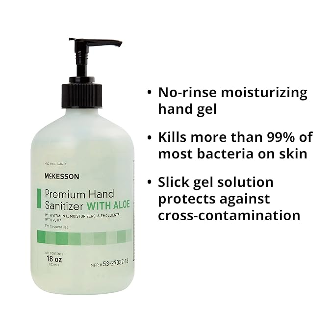McKesson Hand Sanitizer with Aloe, 18 oz Pump Bottle - Image 2