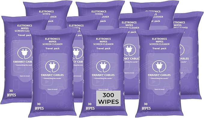 Screen Cleaner Wipes: Electronic Wipes by SWANKYCABLES