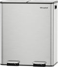 Lovewind Kitchen Trash Can, 2 x 8 Gallon Stainless Steel Trash and Recycle Bin by LOVEWIND