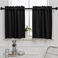 Pickluc Black Cafe Curtain 36 Inches Length, Rod Pocket Small Kitchen Curtain by PICKLUC
