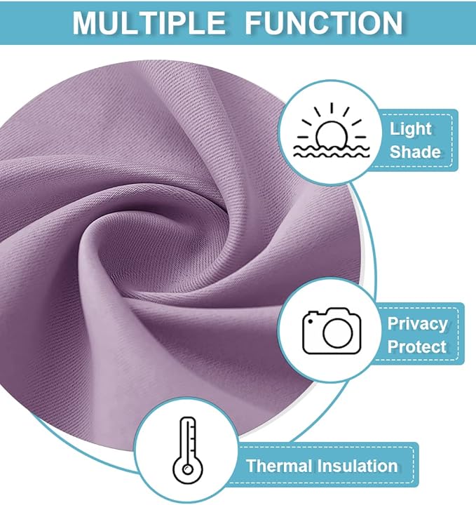 RYB HOME 84 inch Curtains Blackout, Solid Energy Efficiency Curtains & Drapes - Image 5