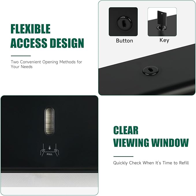 Wall-Mounted Paper Towel Dispenser – Fits Tri-Fold Towels up to 10x3.1 Inches - Image 4