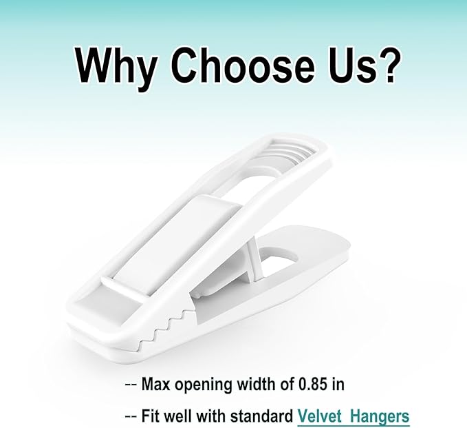 Hanger Clips for Velvet Hangers, Non-Slip Plastic Clips Pant Skirt Hanger Clips - Image 4