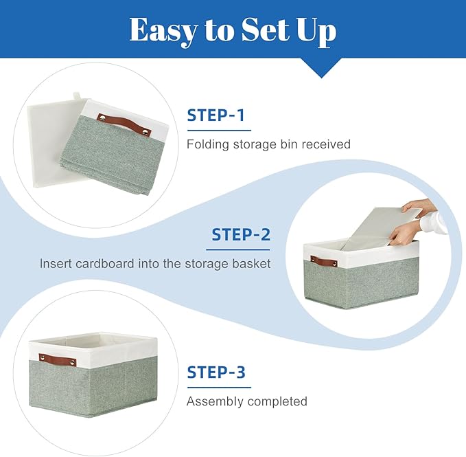 Temary Storage Bins Storage Baskets 4Pack Fabric Storage Bins - Image 7