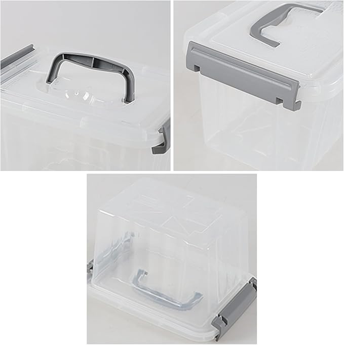 3 L Small Clear Storage Latch Box, 6 Pack Plastic Stackable Organizer Containers - Image 3