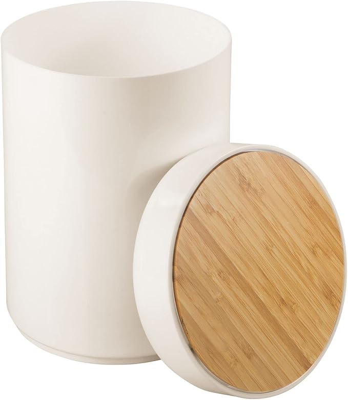 mDesign Plastic Round Trash Can Small Wastebasket - Image 6