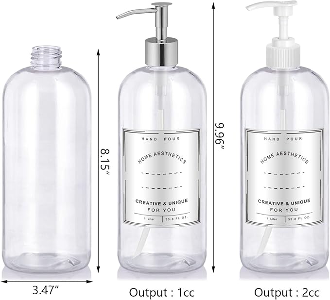 Refillable 32oz Dispenser Plastic Bottle 2pack - Image 2