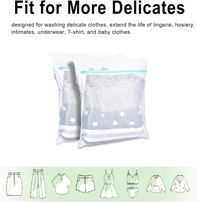 OTraki Mesh Washing Bags for Laundry 2 Pack 16 x 20 Inch Medium Mesh Bag - Image 6
