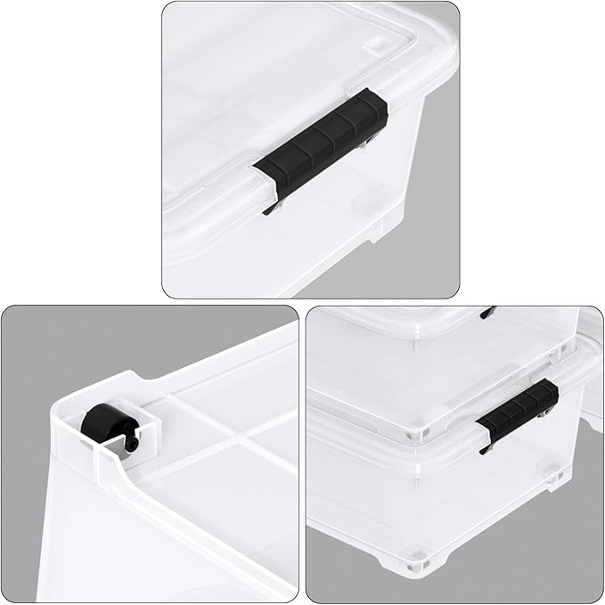 50 Quart Large Clear Plastic Under Bed Storage Bins - Image 3