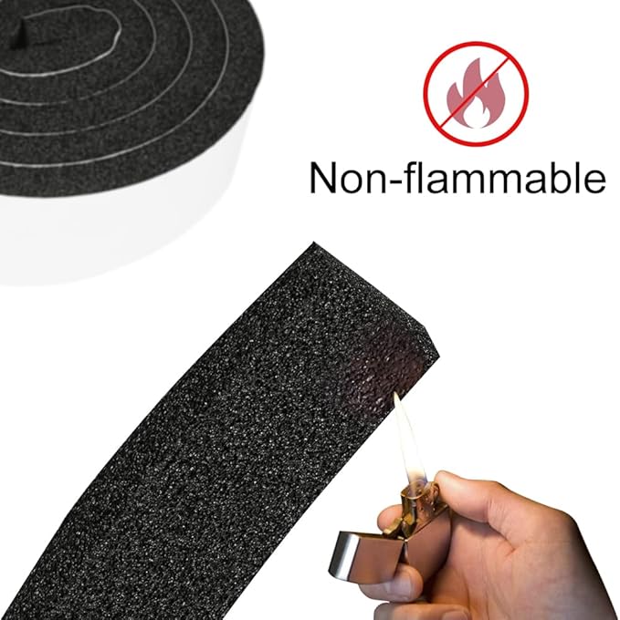 2 Rolls 1 Inch W 3/8 Inch T Weather Stripping Air Conditioner Open Cell Foam - Image 6