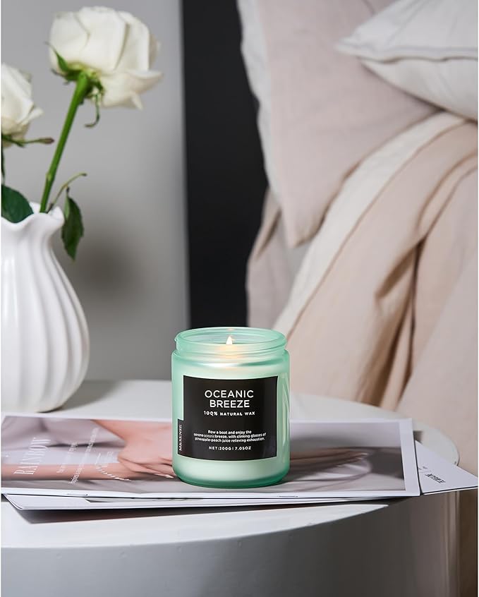 M&SENSE Candle Oceanic Breeze Scented Candle, Long Lasting Pineapple & Mango - Image 7