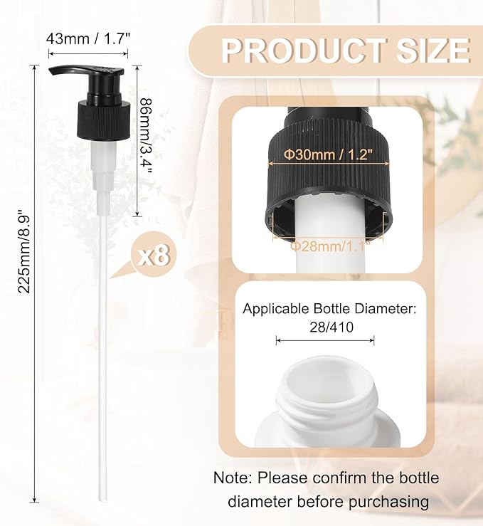 uxcell 8 Pcs Soap Dispenser Pump Heads Soap Dispensers Top Pumps Replacement - Image 2
