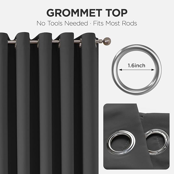Joydeco Blackout Door Curtain for Doorway Privacy 72 Inches Long, Grommet - Image 9