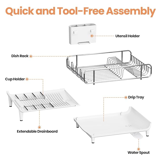 Expandable Dish Drying Rack, Foldable Dish Rack - Image 7