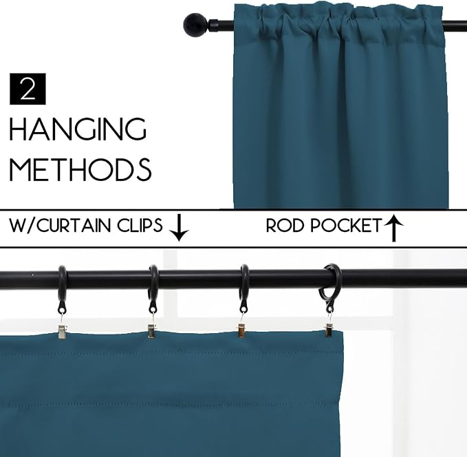 Pickluc Cafe Curtain 30 Inches Length, Rod Pocket Kitchen Curtain, Short - Image 2