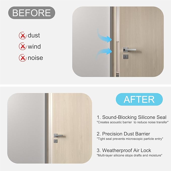 Heavy-Duty 20 ft x 2 in Weather Stripping, Extra Thick 2mm Door Draft Stopper - Image 4