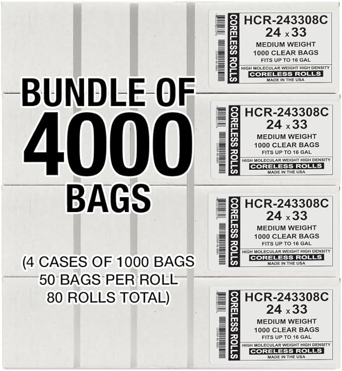 Aluf Plastics High Density Trash Bags, 16 Gallon, 8 Micron, - Image 2