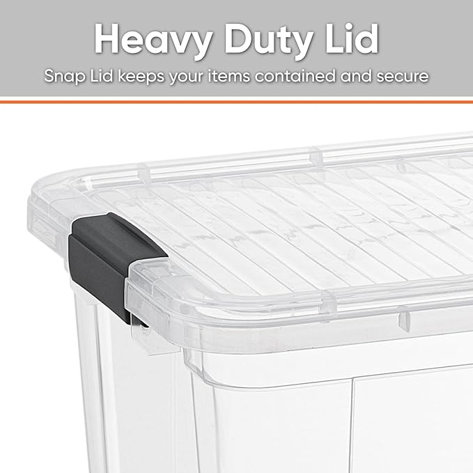 Superio Storage Bins with Lids- 4 Pack, 6.6 Qt Clear Boxes - Image 4