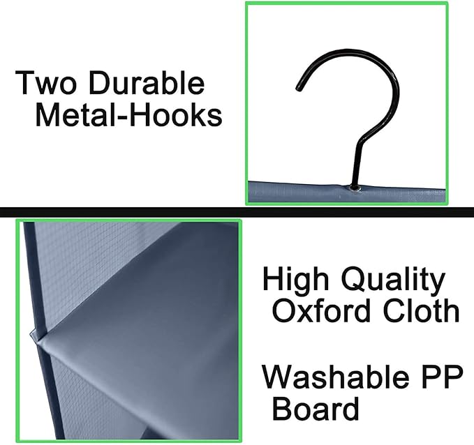 Hanging Closet Organizer and Storage 3-Shelf, Easy Mount Foldable Hanging - Image 7
