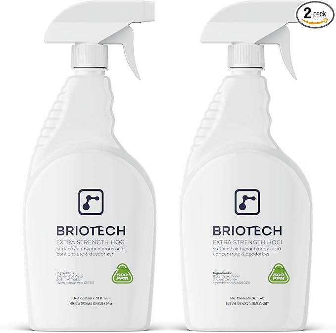 BRIOTECH Extra Strength HOCl Cleaner, 500 PPM Hypochlorous Acid Concentrate by BRIOTECHUSA