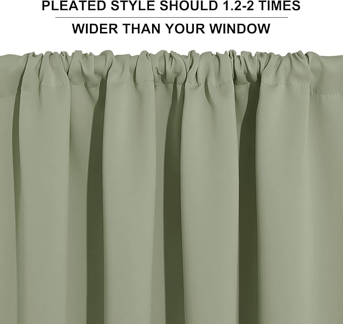 RYB HOME 84 inches Green Curtains - Image 8