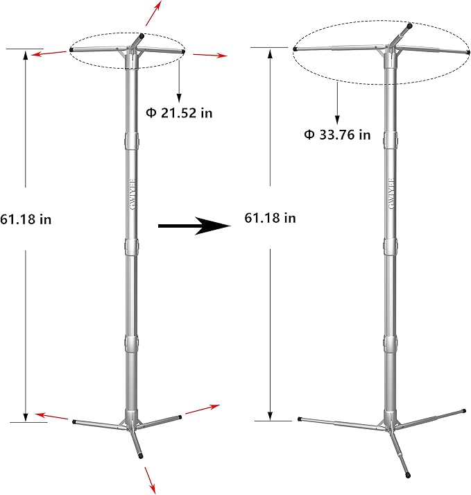 Aluminum Collapsible Clothing Rack, Porbatle Clothes Drying Rack, Laundry - Image 2