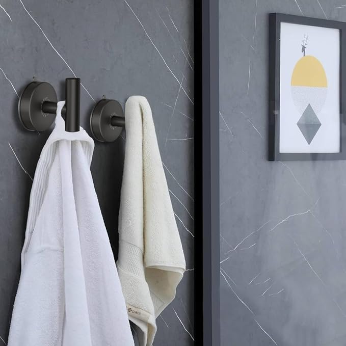 DGYB Large Suction Cup Hooks Black Stainless Steel Suction Shower Hooks - Image 3