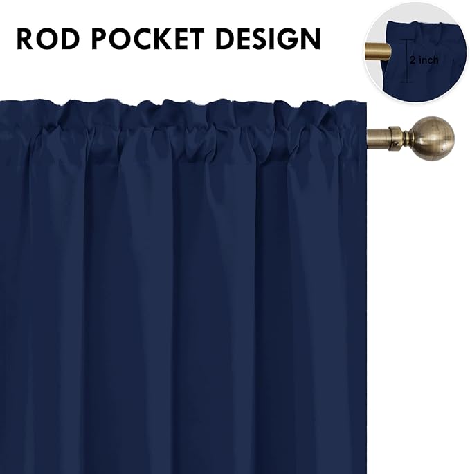 DWCN Short Curtains for Bathroom Windows 36 inches Length 2 Panels Set - Image 3