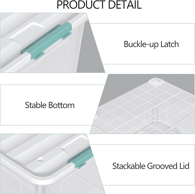 Zopnny 2-Pack Large Latching Box, 85 Quart Plastic Storage Bin - Image 3