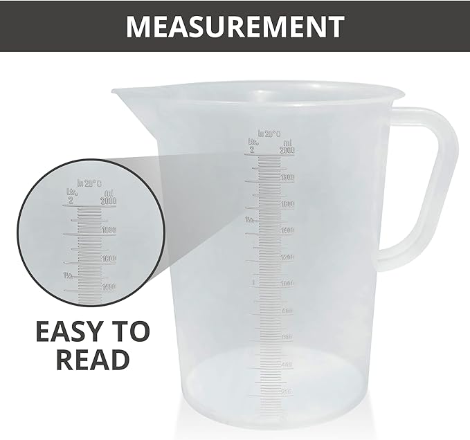 Appletofu Plastic Graduated Measuring and Mixing Pitcher - 2000ml Plastic - Image 3