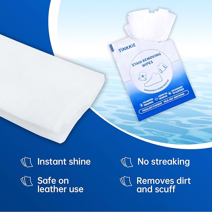 50-Pack Stain Remover Wipes, Portable Clothing Stain Remover Wipes, Instant - Image 2