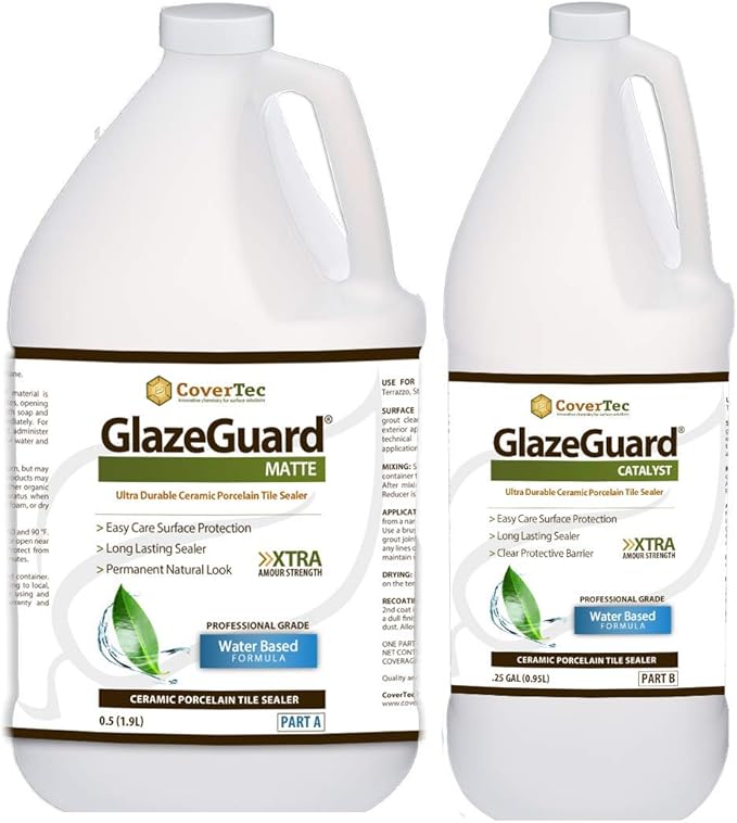 CoverTec GlazeGuard Matte Natural Look Ceramic, Porcelain Tile Grout Sealer by CoverTecProductsLLC
