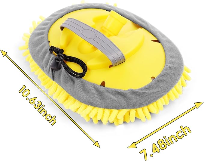 Dual-Use Car Wash Mop – 10" x 8" Chenille Washing Kit - Image 2