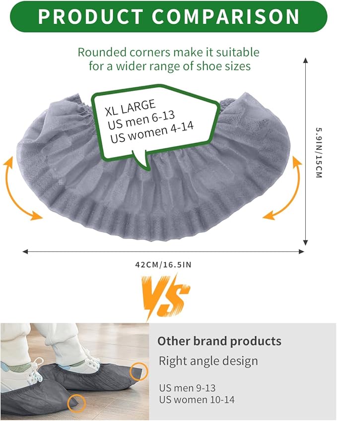 100Pcs Non-Woven Shoe Covers Disposable Non Slip - Image 5