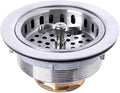 304 Stainless Steel Kitchen Sink Twist Lock Basket Drain Assembly W/Brass by VARNAHOME