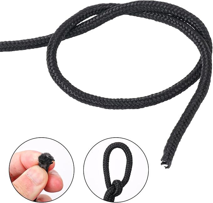328 Feet 1/4 Inch Black Polyester Rope, 6mm Polypropylene Utility Rope - Image 3