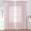 Chyhomenyc Blush Pink Sheer Curtains 84 Inches Long 2 Panels Set by Chyhomenyc