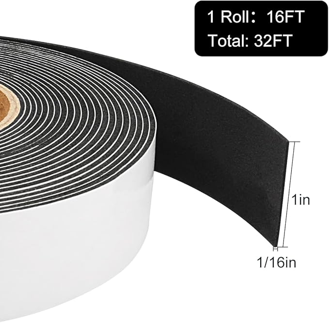 2 Rolls Weather Stripping Door Seal, Adhesive Closed Cell Weather Strip… - Image 2