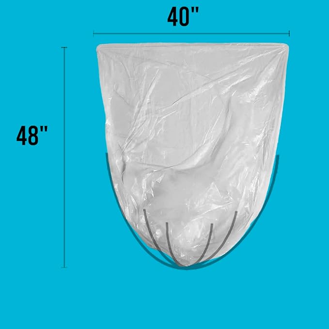 40-45 Gallon Lawn & Leaf Trash Bags, Heavy Duty Clear Plastic Recycling Bags - Image 3