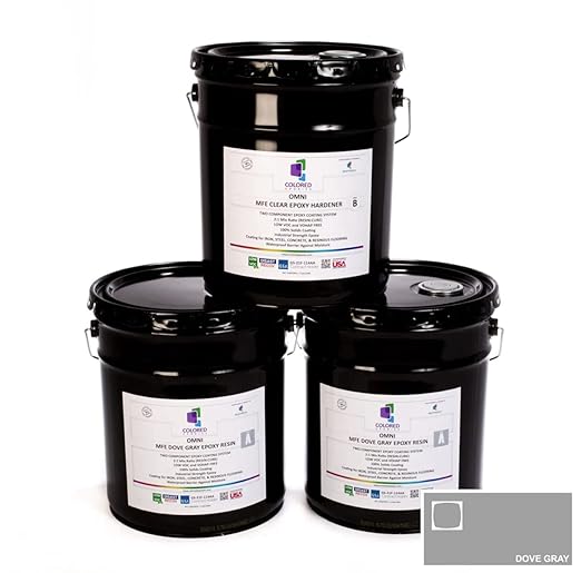 15 Gallon Resin and Hardener, 15 Gallon Dove Gray Epoxy Resin Coating Made by ColoredEpoxies