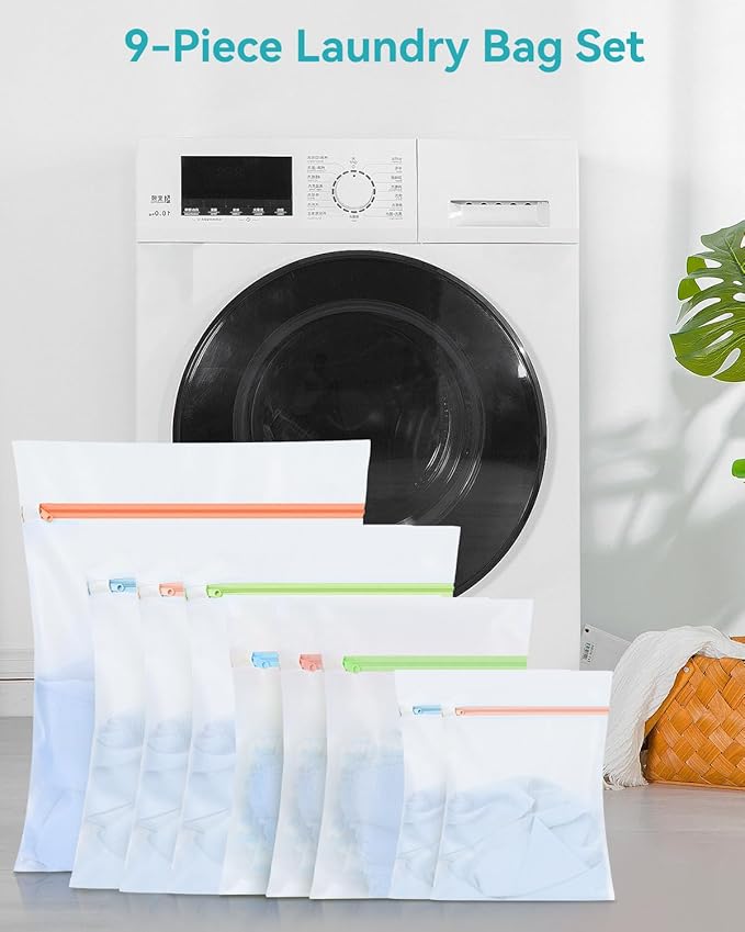 OTraki 9 PCS Mesh Laundry Bags for Delicates 4 Sizes Laundry Bags Mesh Wash Bags - Image 6