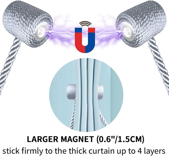 18 Inch Strong Magnetic Curtain Tiebacks, Curtain Holdbacks Modern Upgrade - Image 7