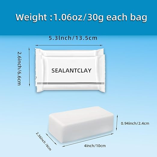 Pack of 8 White Seal Putty Waterproof Duct Seal Repair Sealing Clay, Quick - Image 3